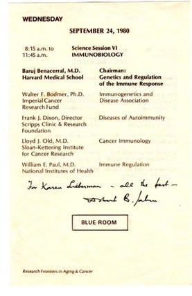 1202048 Medical Convention Program Sheet Signed by Albert Sabin. Albert Sabin