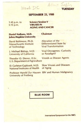 Medical Convention Program Sheet Signed by Albert Sabin