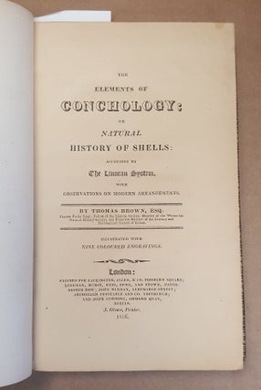 THE ELEMENTS OF CONCHOLOGY OR NATURAL HISTORY OF SHELLS ACCORDING TO THE LINNEAN SYSTEM.