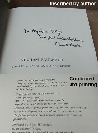 WILLIAM FAULKNER: TOWARD YOKNAPATAWPHA AND BEYOND [Signed]