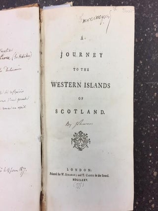1259828 JOURNEY TO THE WESTERN ISLANDS OF SCOTLAND. Samuel Johnson