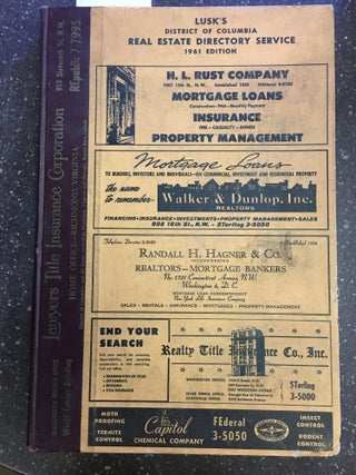 LUSK'S DISTRICT OF COLUMBIA REAL ESTATE SERVICE - 1961 EDITION