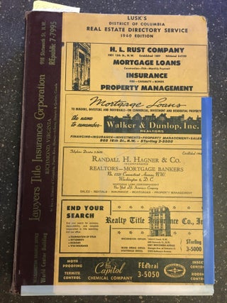 LUSK'S DISTRICT OF COLUMBIA REAL ESTATE SERVICE - 1960 EDITION