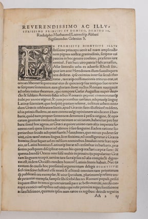 DIONYSII ALEXANDRI F. HALICARNASSEN. ANTIQUITATUM SIVE ORIGINUM ROMANARUM LIBRI X. SIGUSMUNDO GELENIO INTERPRETE