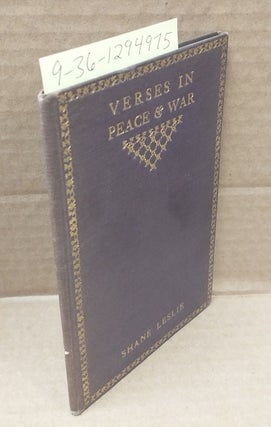 1294975 VERSES IN PEACE AND WAR [INSCRIBED]. Shane Leslie