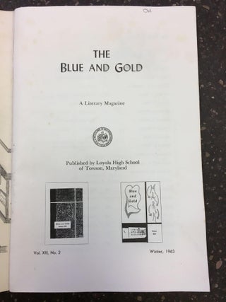 1296584 THE BLUE AND GOLD: A LITERARY MAGAZINE, VOL. XIII, NO. 2, WINTER 1963 [WITH PIECE BY TOM...