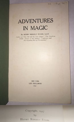 Adventures in Magic [signed]