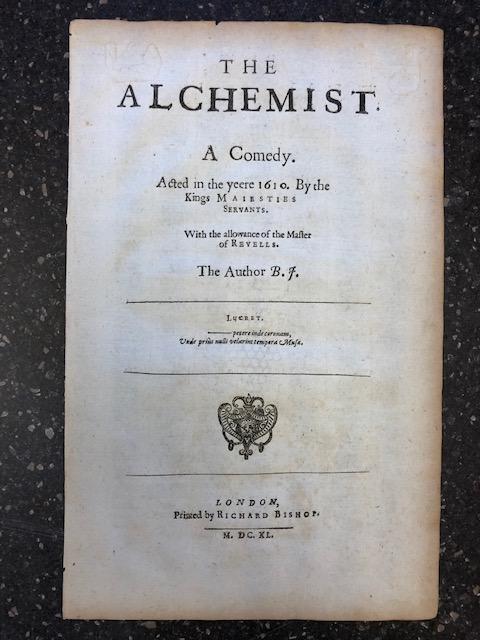 1299690 THE ALCHEMIST [TITLE PAGE ONLY]. Ben Jonson.