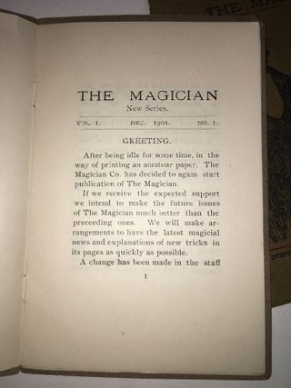 THE MAGICIAN (NEW SERIES) Vol 1, No 1, December 1901, No 2, May 1902, No 3, September 1902