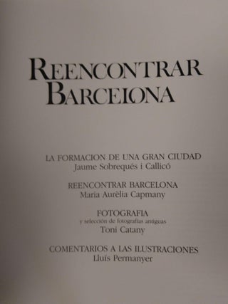 REENCONTRAR BARCELONA [English trans. REDISCOVERING BARCELONA]