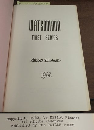 Watsoniana, First Series