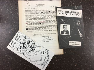 1304719 THREE ITEMS SIGNED BY WILLIAM F. NOLAN, INCLUDING THE RAY BRADBURY REVIEW, A NAPKIN...