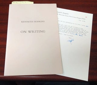 1316161 ON WRITING: INTRODUCTORY COMMENTS. Kenneth Hopkins, Edmund Simpson