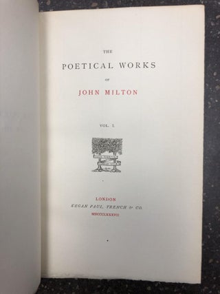 1321594 THE POETICAL WORKS OF JOHN MILTON [TWO VOLUMES]. John Milton