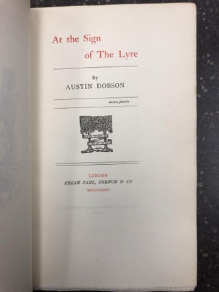 1321597 AT THE SIGN OF THE LYRE. Austin Dobson