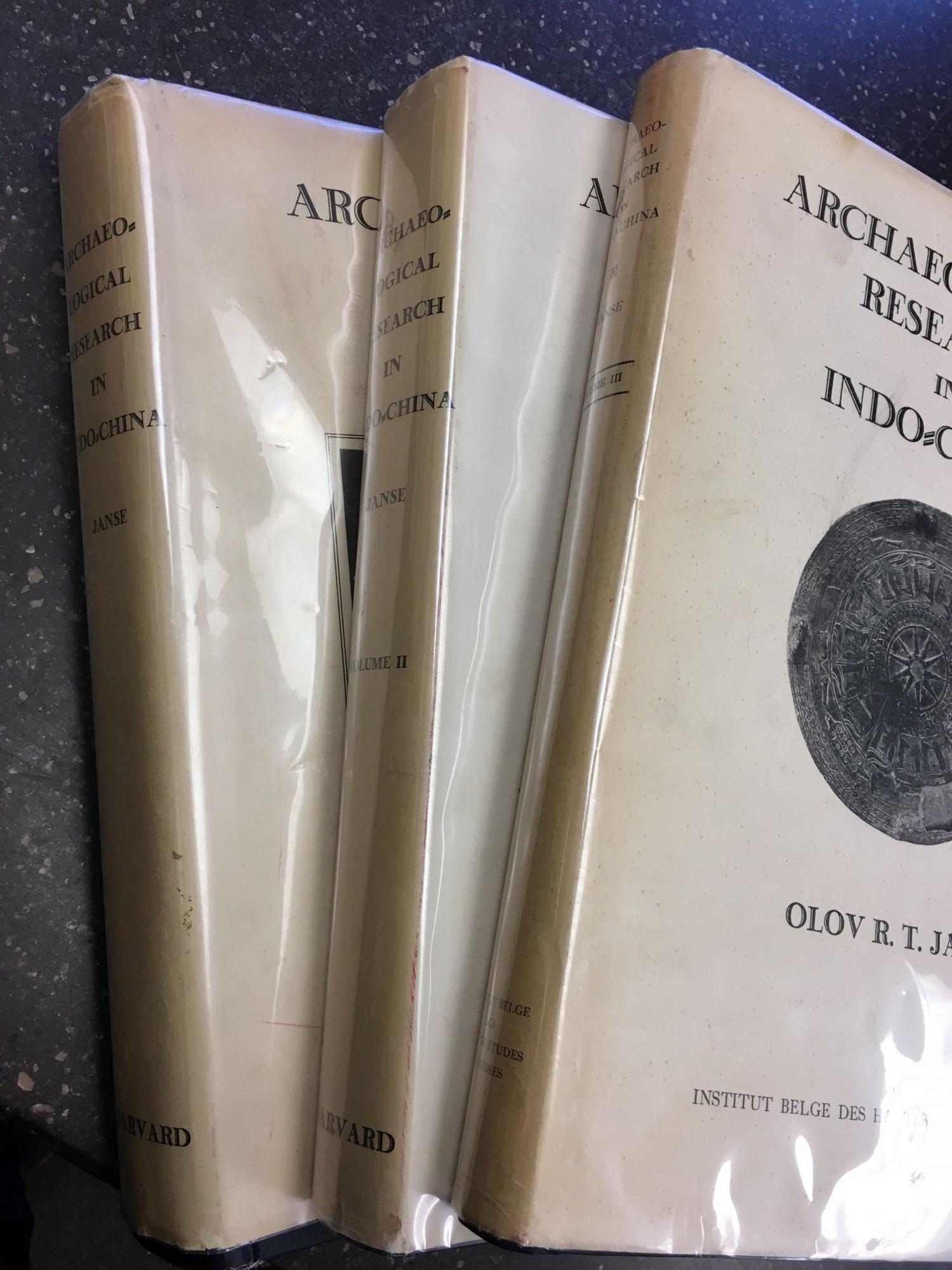 ARCHAEOLOGICAL RESEARCH IN INDO-CHINA THREE VOLUMES by Olov Robert T. Janse