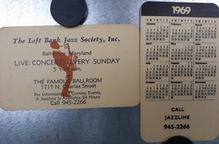 LEFT BANK JAZZ SOCIETY BUSINESS CARD FROM 1969