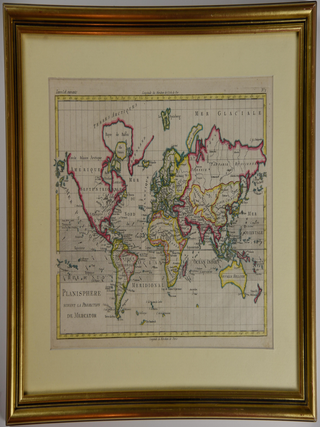 1329289 PLANISPHERE SUIVANT LA PROJECTION DE MERCATOR. Rigobert Bonne