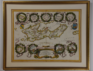 1329291 Map of Corfu, c. 1690. Coronelli