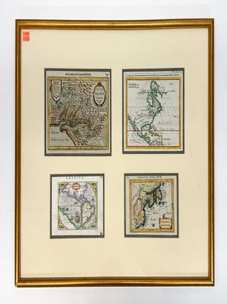 1329344 FOUR MAPS OF AMERICA, c. 1610-1707. Pieter van den Keere, Jan Jansson, Gerardus Mercator,...