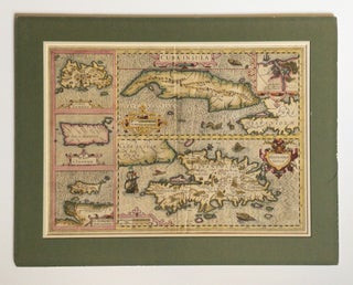 1329346 Cuba, Hispaniola, Jamaica, c. 1589. Jodocus Hondius the Elder