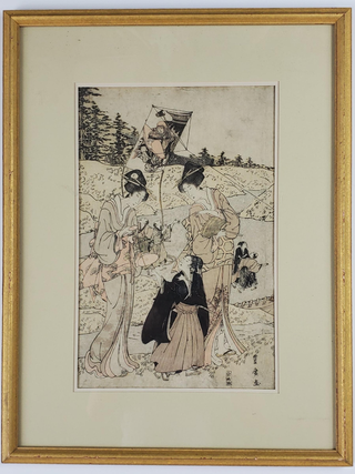 1329614 Woman and Children Watching Kite Flying. Utagawa Toyohiro