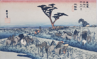 1329664 Summer Horse Fair at Chiryu (#40 of 53 Stations of Tokaido). Utagawa Hiroshige