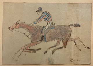 1330147 Drawing of a Jockey. Henri de Toulouse-Lautrec