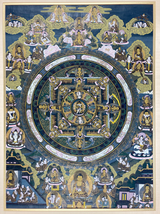 1330640 Tibetan Thangka with Mandala