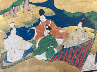 1330642 Pair of Edo Period Japanese Fan Paintings