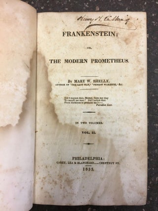 FRANKENSTEIN; OR, THE MODERN PROMETHEUS [TWO VOLUMES]