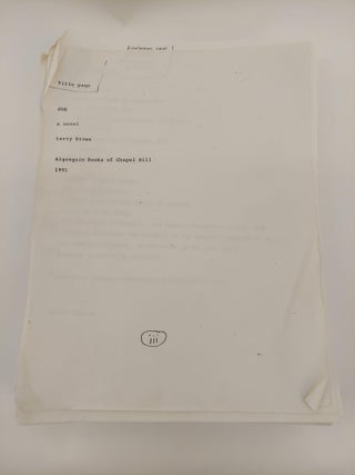 1335579 Joe [Photocopied typescript with corrections]. Larry Brown