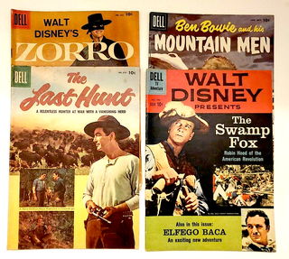 ZORRO & OTHER MOVIE AND TV COMICS ( 4 issues) FN -VF
