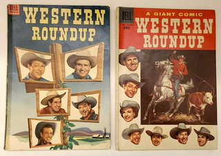 1335796 DELL COMICS GOLDEN AGE WESTERN ROUND UP GIANT ISSUE No.4,16 (2 issues) FN/VF