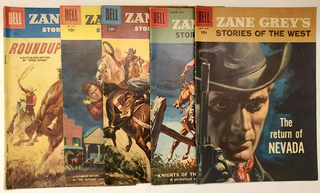 1336398 DELL COMICS GOLDEN AGE ZANE GREY’S STORIES OF THE WEST # 27, 28, 34, 37, 39 (lot 5