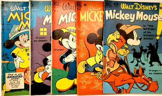 1336597 DELL COMICS GOLDEN AGE WALT DISNEY’S MICKEY MOUSE 10 CENTS COVER ( 5 issues