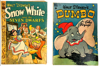 1336872 CLASSIC DELL DISNEY FOUR COLOR SNOW WHITE #49 1944 GD AND DUMBO #234 1949 VG+