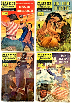 1336900 GOLDEN AGE CLASSICS ILLUSTRATED FIRST EDITION LOT (4 ISSUES) FN- to FN