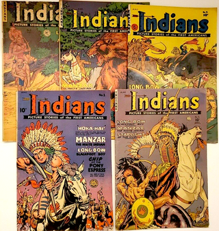 1336902 WINGS PUBLICATION COMICS GOLDEN AGE INDIANS No. 1, 4, 5, 7, 9 – 1951 (5 issues