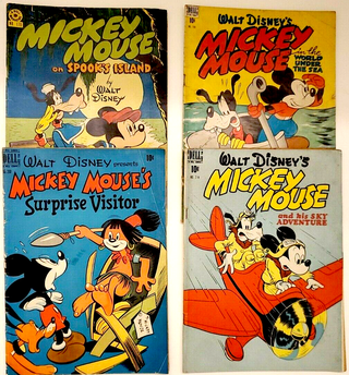 1336903 DELL COMICS GOLDEN AGE WALT DISNEY MICKEY MOUSE No. 170, 194, 214,168 (4 issues