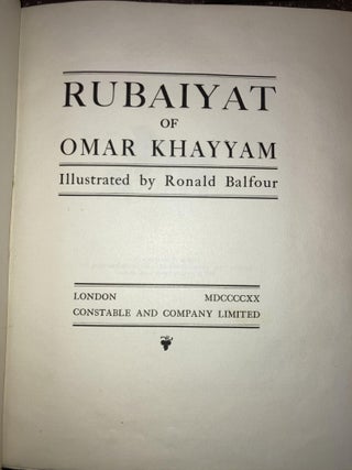 THE RUBAIYAT OF OMAR KHAYYAM [SIGNED]