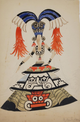 1341654 Female “Aztec” Dancer Costume Design (ref #37A). Marco Montedoro