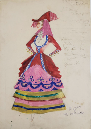1341737 Red and Pink Costume with Tiered Skirt (ref #40). Marco Montedoro