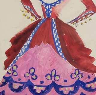 Red and Pink Costume with Tiered Skirt (ref #40)