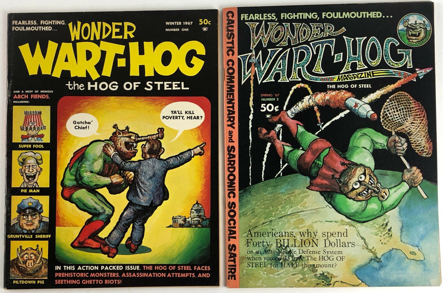 Wonder Wart-Hog No.1 and 2 | Gilbert Shelton