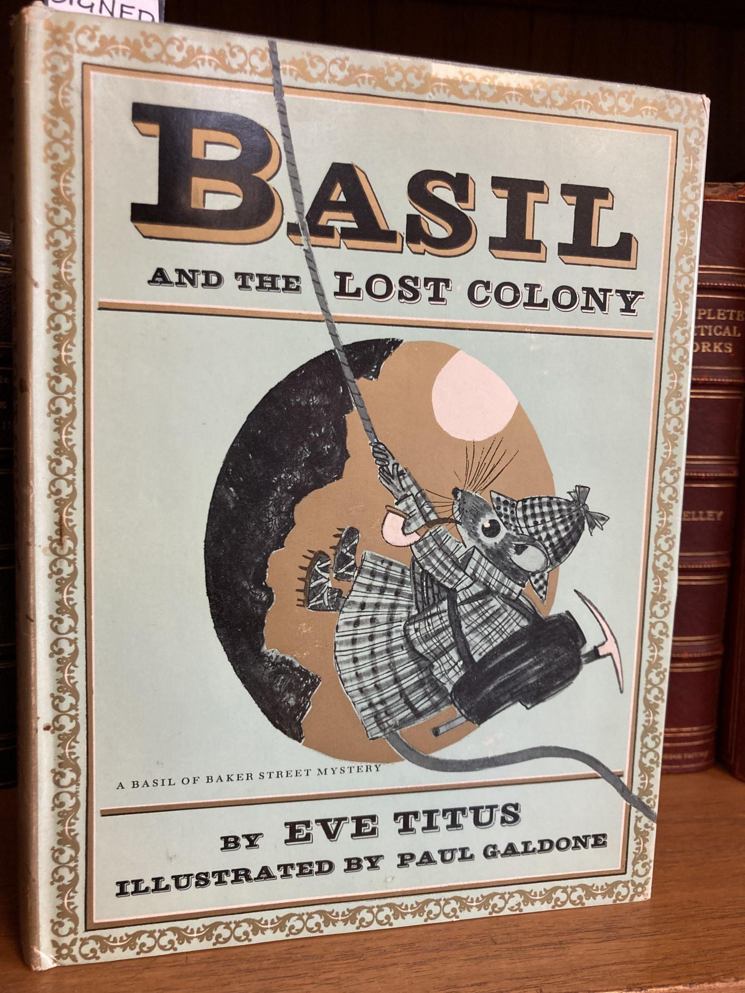 BASIL AND THE LOST COLONY SIGNED by Eve Titus Paul Galdone