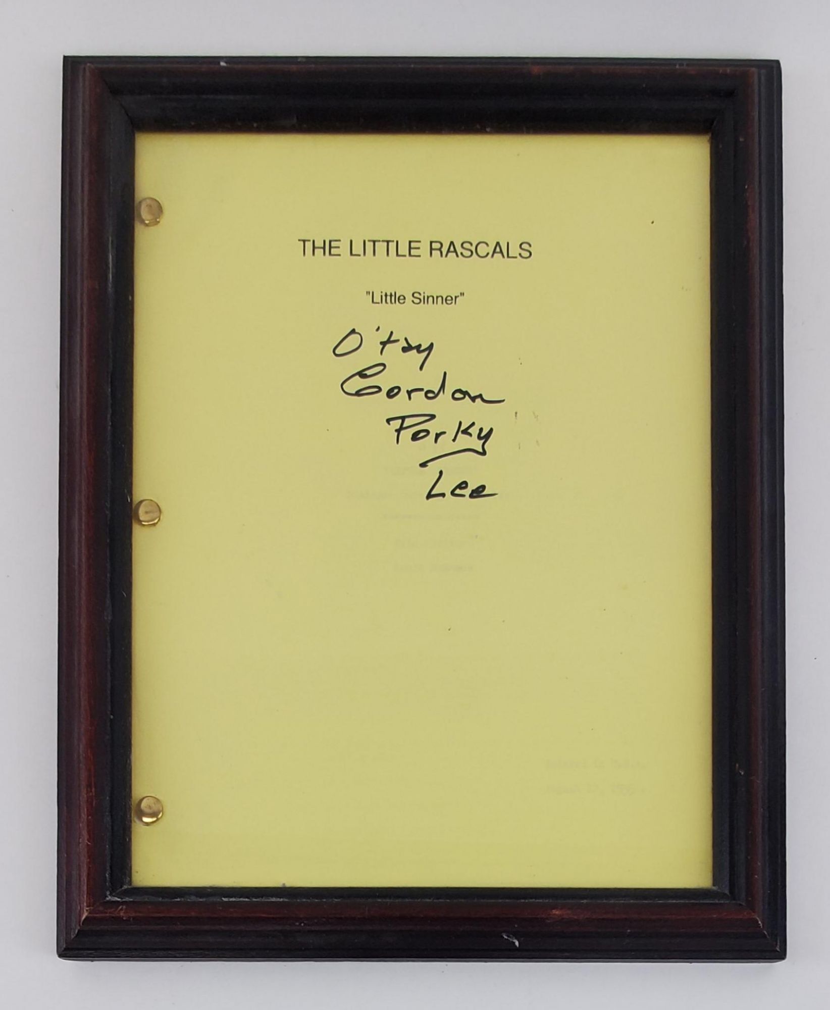 Lil Rascal Handwriting Little Rascals Little Sinner Script Signed