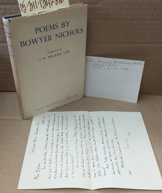 1342816 Poems by Bowyer Nichols. Bowyer Nichols, J. W. Mackail