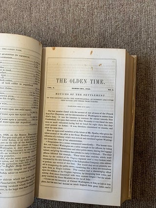 The Olden Time; A Monthly Publication, Devoted to the Preservation of Documents and Other Authentic Information in Relation to the Early Explorations, and the Settlement and Improvement of the Country Around the Head of the Ohio, Volume I-II