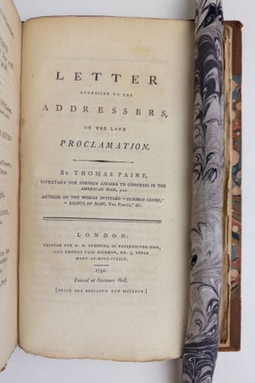 RIGHTS OF MAN [Bound with] RIGHTS OF MAN PART THE SECOND [Bound with TWO LETTERS TO LORD ONSLOW [Bound with] LETTER ADDRESSED TO THE ADDRESSERS ON THE LATE PROCLAMATION